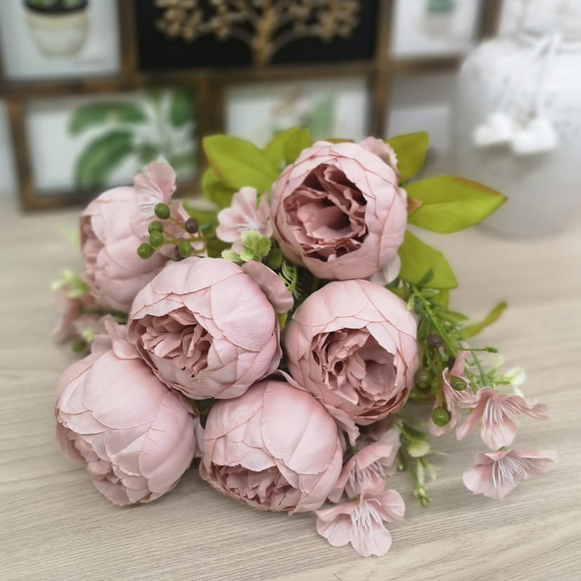 Искусственные цветы в Новокуйбышевске | Цветы искусственные «Пионы», розовый, винтаж, букет