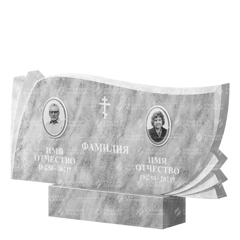 Памятники из мрамора в&nbsp;Новокуйбышевске | Двойной мраморный памятник ФМ-265