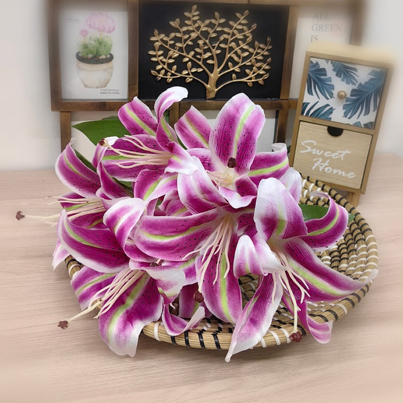 Искусственные цветы в Новокуйбышевске | Цветы искусственные «Лилии крупные», розово-сиреневые, букет