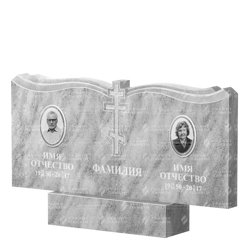 Памятники из мрамора в&nbsp;Новокуйбышевске | Двойной мраморный памятник ФМ-262