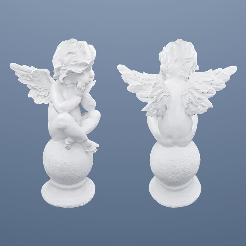 Скульптуры из искусственного мрамора в Новокуйбышевске | Скульптура ангел на шаре №1