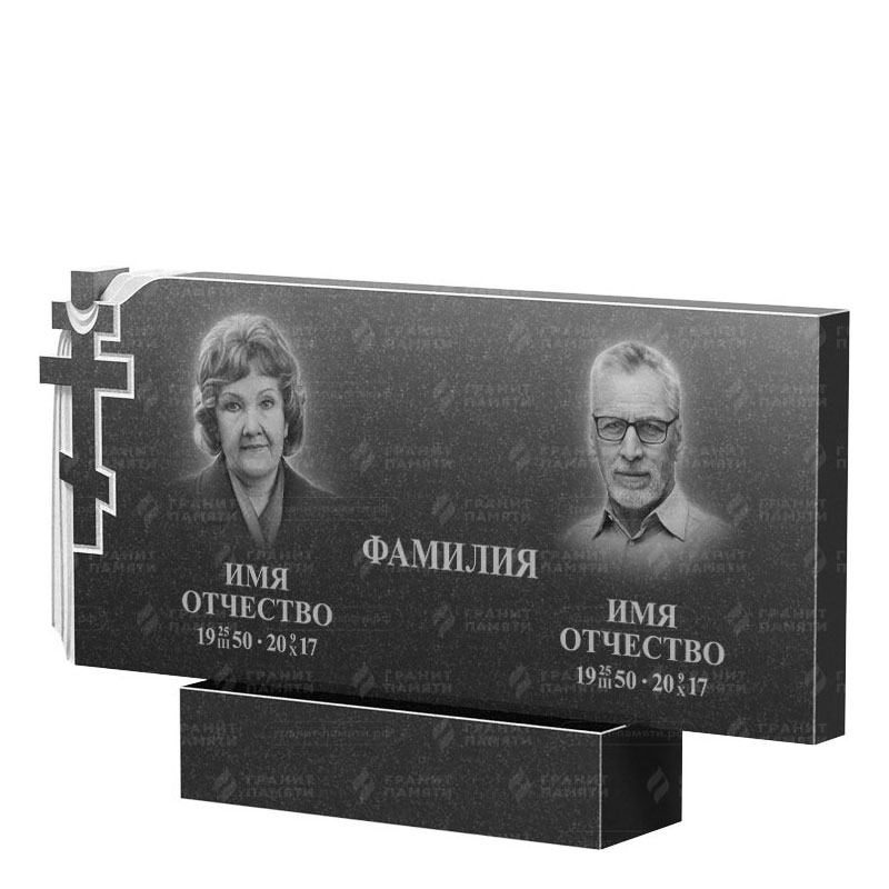 Памятники из гранита двойные в&nbsp;Новокуйбышевске | Двойной гранитный памятник ФГ-139