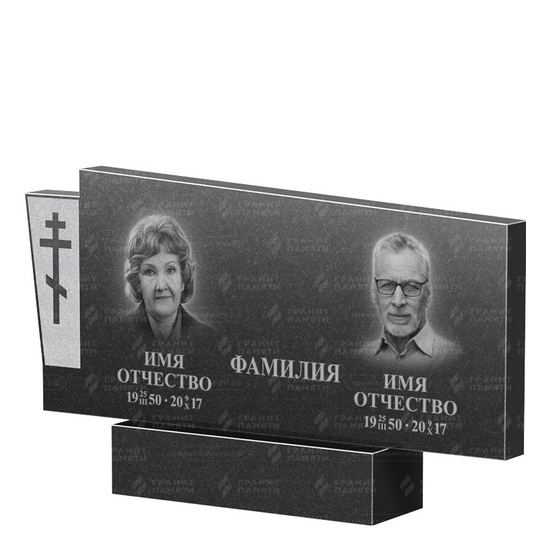 Памятники из гранита двойные в&nbsp;Новокуйбышевске | Двойной гранитный памятник ФГ-137