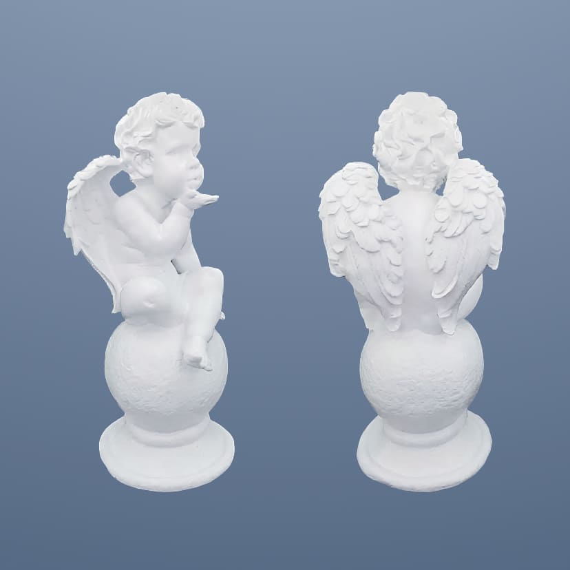 Скульптуры из искусственного мрамора в Новокуйбышевске | Скульптура ангел на шаре №2