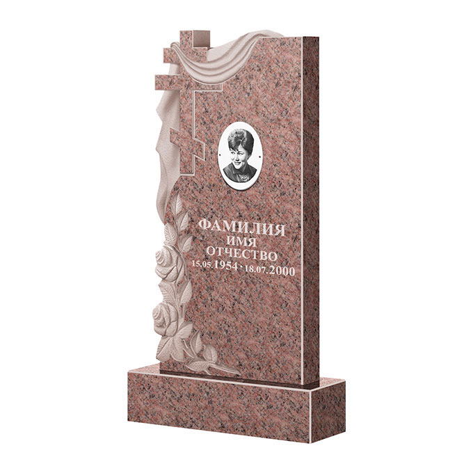 Гранитные памятники в&nbsp;Новокуйбышевске | Памятник из гранита Розалия Pink ФГЦ-189