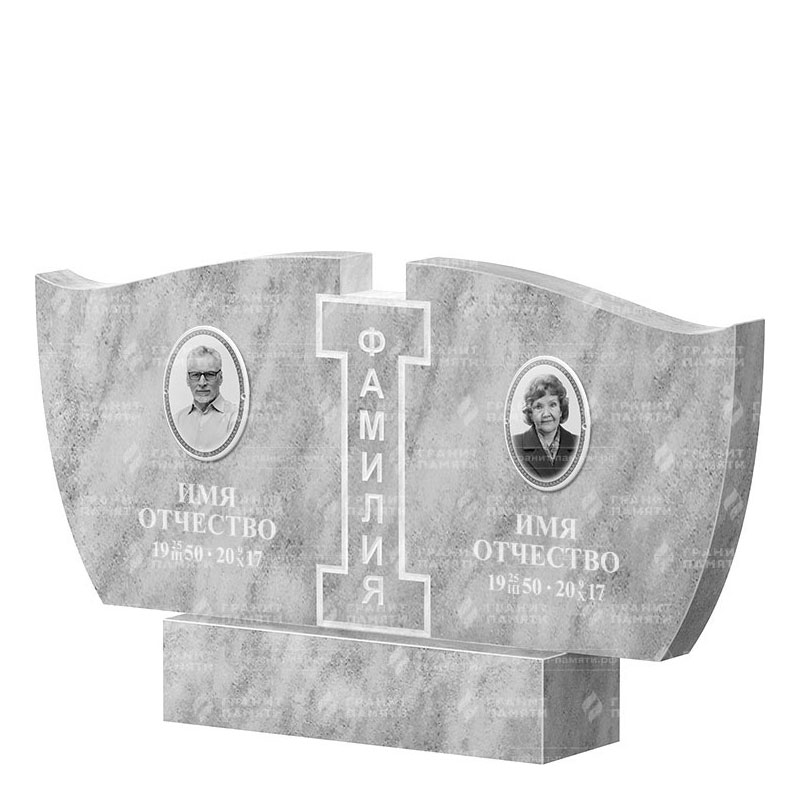 Памятники из мрамора в&nbsp;Новокуйбышевске | Двойной мраморный памятник ФМ-138