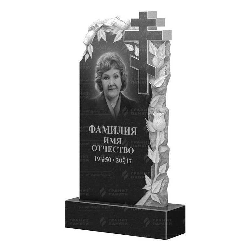 Памятники из гранита с цветами в&nbsp;Новокуйбышевске | Гранитный памятник ФГ-088