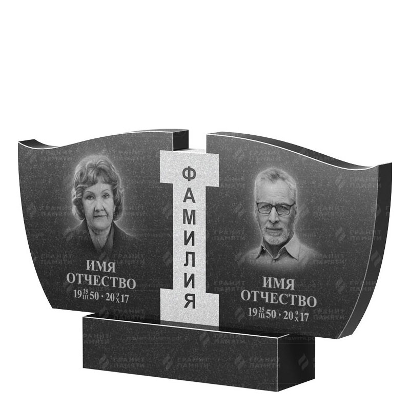 Памятники из гранита двойные в&nbsp;Новокуйбышевске | Двойной гранитный памятник ФГ-138