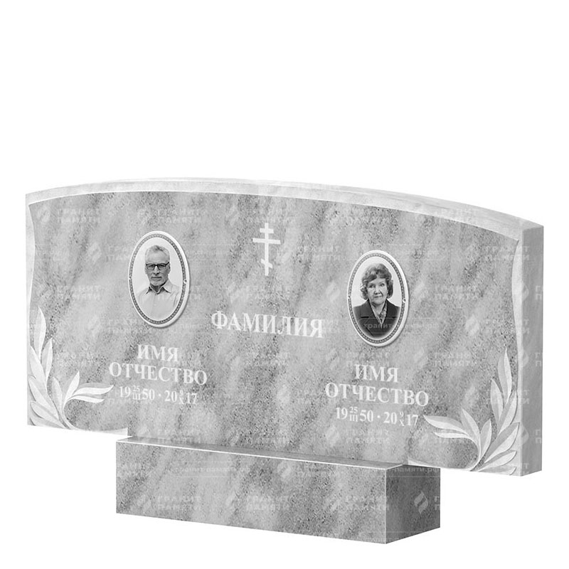 Памятники из мрамора в&nbsp;Новокуйбышевске | Двойной мраморный памятник ФМ-135