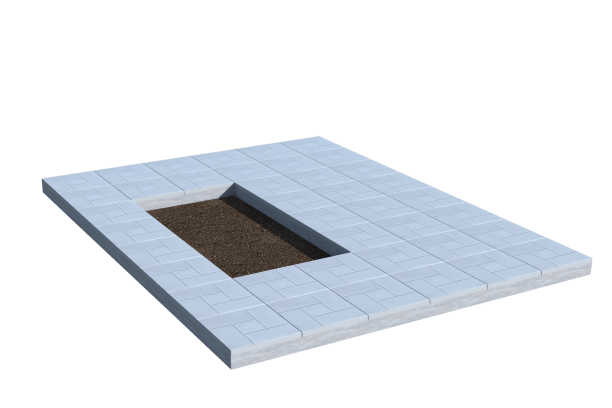 Площадки на могилу в&nbsp;Новокуйбышевске | Площадка с тротуарной плиткой (под цветник)