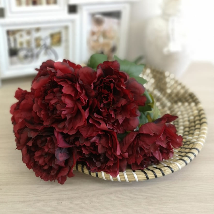 Искусственные цветы в Новокуйбышевске | Цветы искусственные «Пионы», бордовые, букет