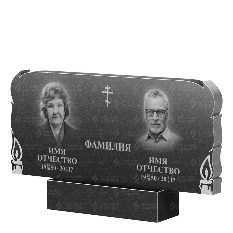 Памятники из гранита двойные в&nbsp;Новокуйбышевске | Двойной гранитный памятник ФГ-133