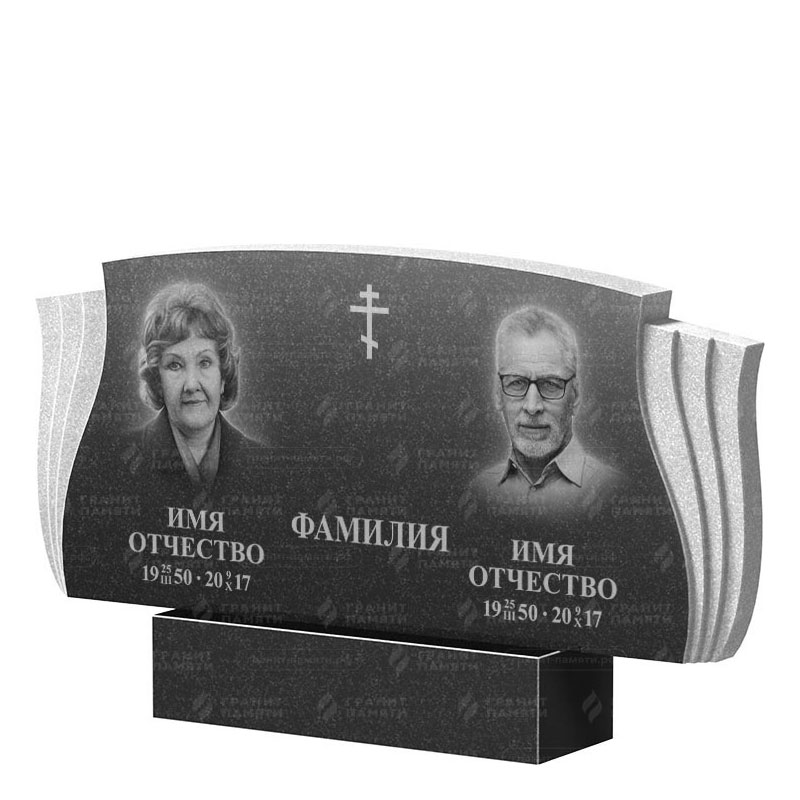 Гранитные памятники в&nbsp;Новокуйбышевске | Двойной гранитный памятник ФГ-264