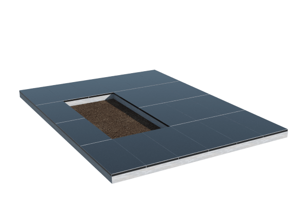 Площадки на могилу в&nbsp;Новокуйбышевске | Площадка с облицовкой гранитом Габбро (под цветник)