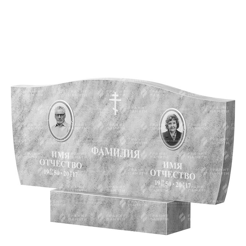 Памятники из мрамора в&nbsp;Новокуйбышевске | Двойной мраморный памятник ФМ-258