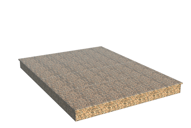 Площадки на могилу в&nbsp;Новокуйбышевске | Площадка с вертикальной (15 см) облицовкой Южно-султаевским гранитом