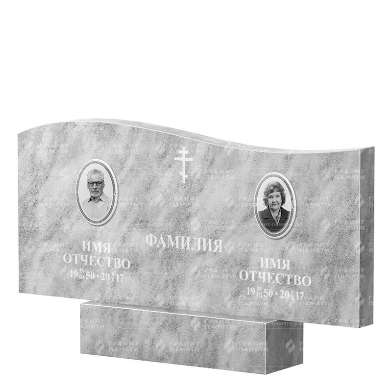 Памятники из мрамора в&nbsp;Новокуйбышевске | Двойной мраморный памятник ФМ-255