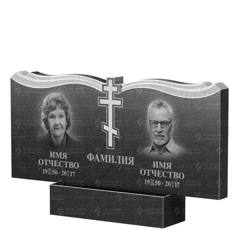 Гранитные памятники в&nbsp;Новокуйбышевске | Двойной гранитный памятник ФГ-262