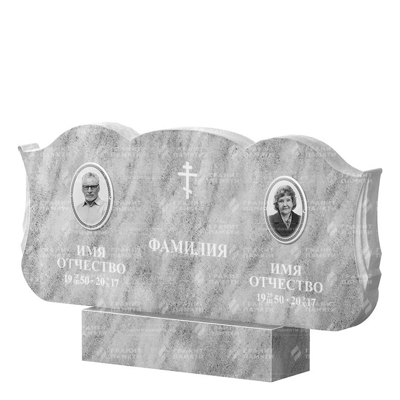 Памятники из мрамора в&nbsp;Новокуйбышевске | Двойной мраморный памятник ФМ-261