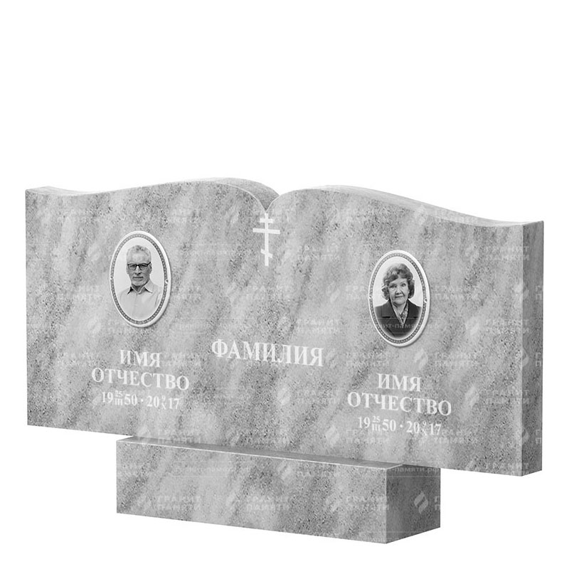 Памятники из мрамора в&nbsp;Новокуйбышевске | Двойной мраморный памятник ФМ-259