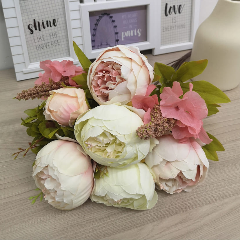 Искусственные цветы в Новокуйбышевске | Цветы искусственные «Пионы», молочно-розовые, букет