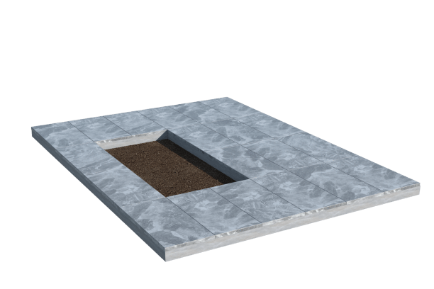 Площадки на могилу в&nbsp;Новокуйбышевске | Площадка с мраморной облицовкой (под цветник)