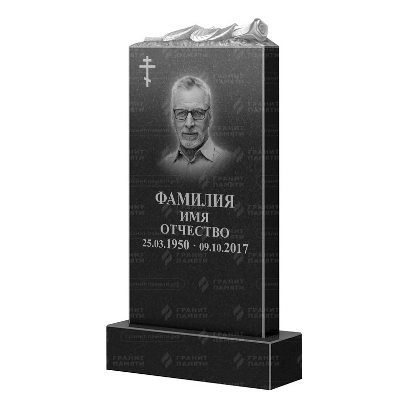 Памятники из гранита с цветами в&nbsp;Новокуйбышевске | Гранитный памятник ФГ-105