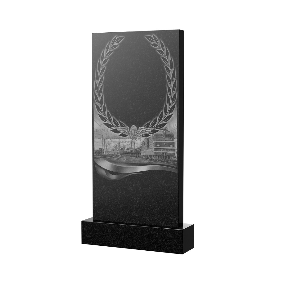 Художественное оформление памятника в&nbsp;Новокуйбышевске | Художественное оформление на гранитную стелу, рисунок ВХО-054