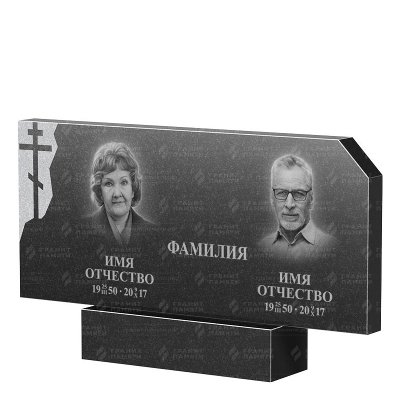Памятники из гранита двойные в&nbsp;Новокуйбышевске | Двойной гранитный памятник ФГ-134