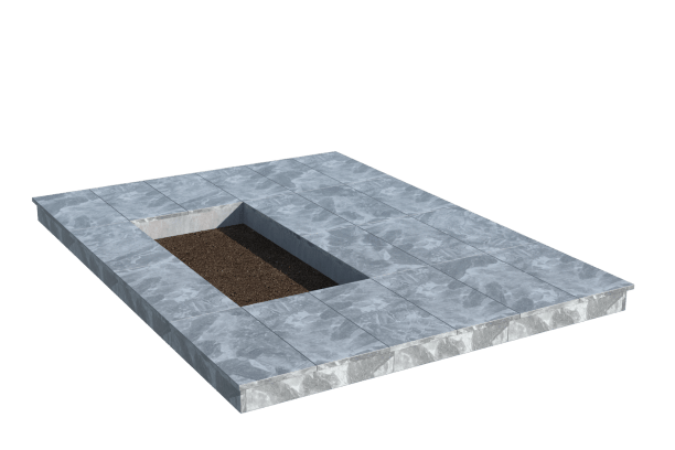 Площадки на могилу в&nbsp;Новокуйбышевске | Площадка с вертикальной (10 см) мраморной облицовкой (под цветник)