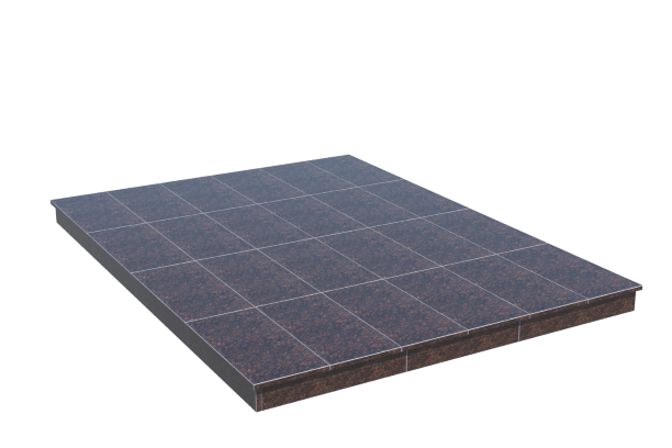 Площадки на могилу в&nbsp;Новокуйбышевске | Площадка с вертикальной (10 см) облицовкой Дымовским гранитом